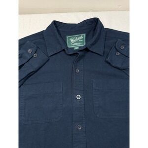Woolrich‎ Green Label Mens M Navy Blue Cotton LS Button Down Shirt OutdoorFLAW